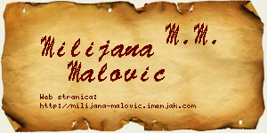 Milijana Malović vizit kartica